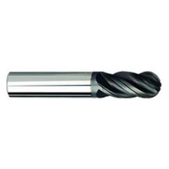 7/16" Dia. - 2-3/4" OAl Ball Nose AlCrN-X-EM - 4 FL - Industrial Tool & Supply