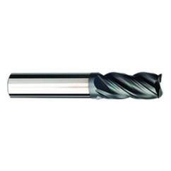 3/8 Dia. x 3 Overall Length 4-Flute .015 C/R Solid Carbide SE End Mill-Round Shank-Center Cut-AlCrN-X - Industrial Tool & Supply