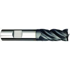 1/2 Dia. x 4 Overall Length 4-Flute Square End Solid Carbide SE End Mill-Weldon Shank-Center Cut-AlCrN-X - Industrial Tool & Supply