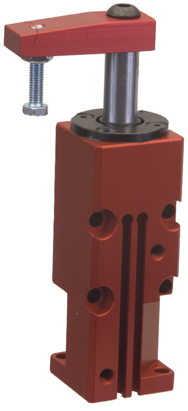 Block Style Pneumatic Swing Cylinder - #8316 .50'' Vertical Clamp Stroke - With Arm - LH Swing - Industrial Tool & Supply