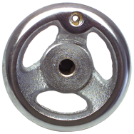 Polished Chrome Plated Handwheel - 12'' Wheel Diameter; 2-5/32'' Hub Diameter; 1/2-13 Threaded Handle Hole; 3/4'' Threaded Center Hole - Industrial Tool & Supply