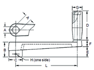 Broached Crank Handle - 3/4'' Hole Diameter; 3-1/4'' Handle Length; 6.3'' Width - Industrial Tool & Supply