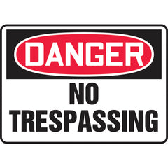 Sign, Danger No Trespassing, 10″ × 14″, Vinyl - Industrial Tool & Supply