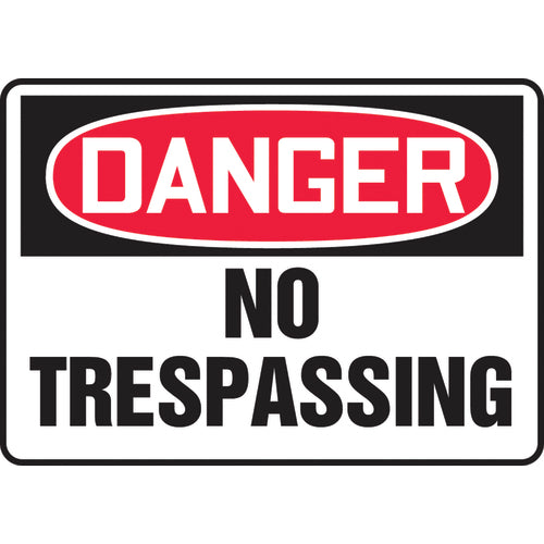 Sign, Danger No Trespassing, 7″ × 10″, Vinyl - Industrial Tool & Supply