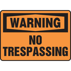 Sign, Warning No Trespassing, 7″ × 10″, Vinyl - Industrial Tool & Supply
