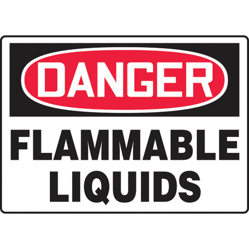 Sign, Danger Flammable Liquids, 7″ × 10″, Vinyl - Industrial Tool & Supply