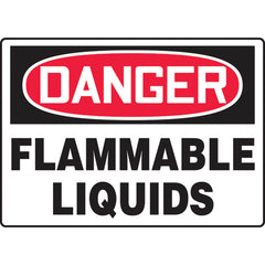Sign, Danger Flammable Liquids, 10″ × 14″, Aluminum - Industrial Tool & Supply