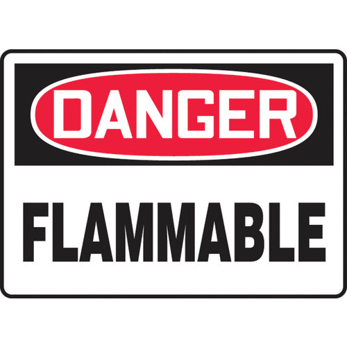 Sign, Danger Flammable, 10″ × 14″, Vinyl - Industrial Tool & Supply