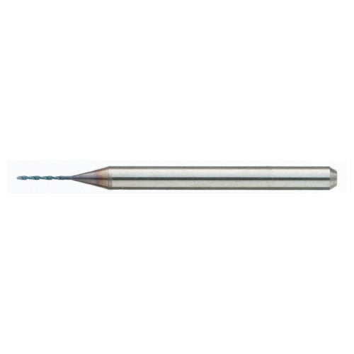 MDSS0068-ACF40B 0.68 mm Dia. × 0.68 mm Shank × 7 mm Flute Length × 38 mm OAL, PVD, External Coolant, Cylindrical Solid Carbide Drill - Exact Industrial Supply