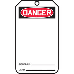 Safety Tag, Danger (Blank), 25/Pk, Cardstock - Industrial Tool & Supply