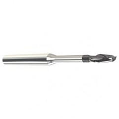 0.4mm Dia. - 0.6mm LOC - 38mm OAL - 2 FL Carbide End Mill with .6mm Reach-Nano Coated - Industrial Tool & Supply