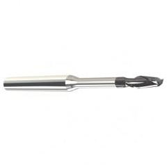 .020 Dia. - .030 LOC - 1-1/2" OAL - .002 C/R 2 FL Carbide End Mill with .150 Reach-Nano Coated - Industrial Tool & Supply
