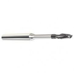 0.2mm Dia. - 0.3mm LOC - 38mm OAL - 2 FL Carbide End Mill with .3mm Reach-Nano Coated - Industrial Tool & Supply