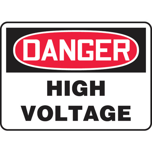 Sign, Danger High Voltage, 10″ × 14″, Vinyl - Industrial Tool & Supply