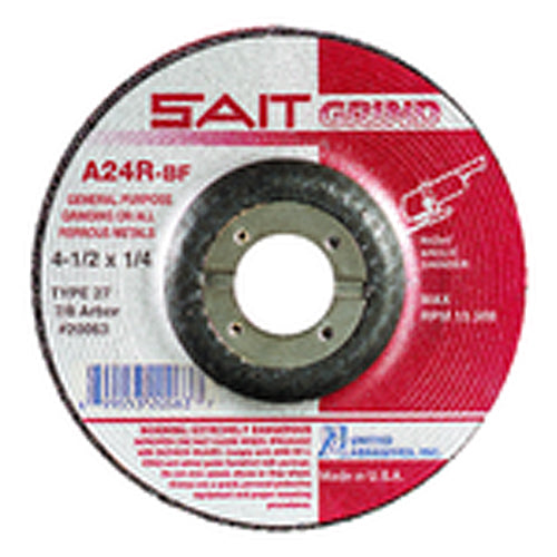 4″ × 1/8″ × 5/8″ - Aluminum Oxide A24R - Depressed Center Wheel - Industrial Tool & Supply