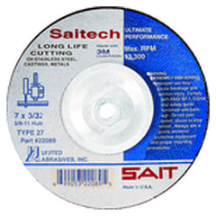 7″ × 1/4″ × 7/8″ - Ceramic - Depressed Center Wheel - Industrial Tool & Supply