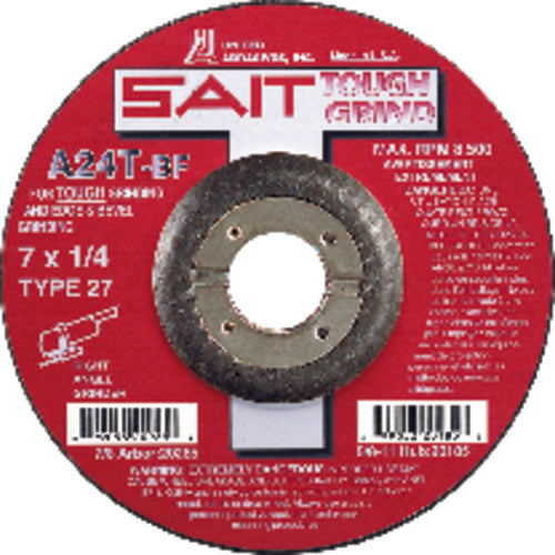 9″ × 1/4″ × 7/8″ - Aluminum Oxide A24N - Depressed Center Wheel - Industrial Tool & Supply
