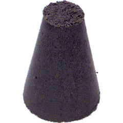 1″ × 5/8″-1/4″ × 1/4″ - Tapered Resin Bonded Rubber Cone (Coarse Grit) - Industrial Tool & Supply