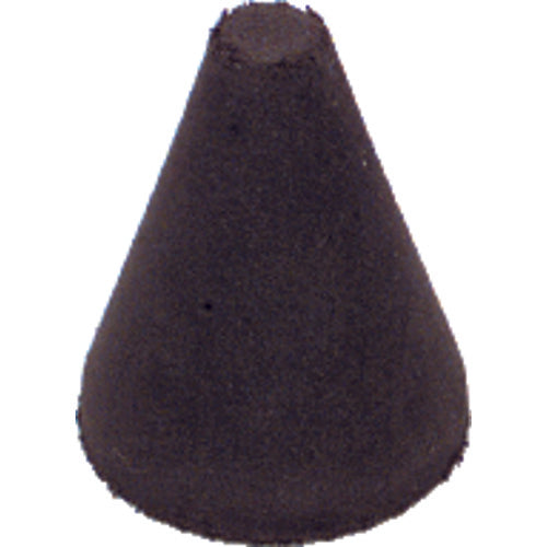 1 1/4″ × 1″-1/4″ × 1/4″ - Tapered Resin Bonded Rubber Cone (Extra Fine Grit) - Industrial Tool & Supply