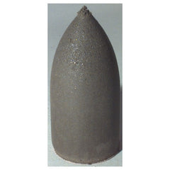 1 3/4″ × 7/8″ × 1/4″ - Bullet Resin Bonded Rubber Cone (Medium Grit) - Industrial Tool & Supply