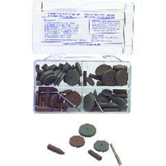 #777 Resin Bonded Rubber Kit - Introductory - Various Shapes - Equal Assortment Grit - Industrial Tool & Supply