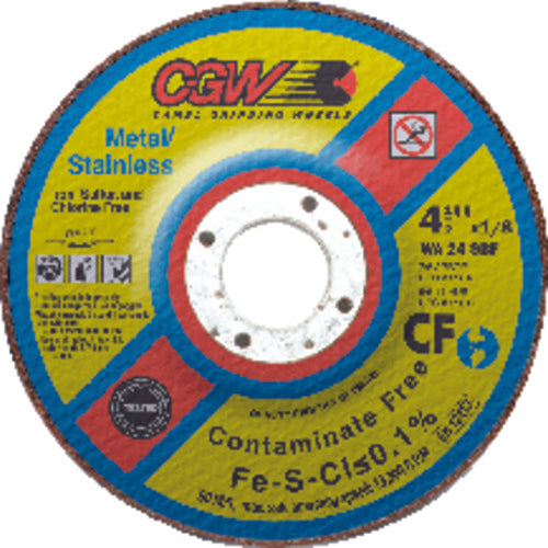 7″ × 1/8″ × 7/8″ - White Aluminum Oxide WA24-SBF - Depressed Center Wheel - Industrial Tool & Supply