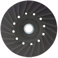 7" - Smooth Bore - Spiral Pattern - Polymer Backing Plate For Resin Fibre Disc Without Nut - Industrial Tool & Supply