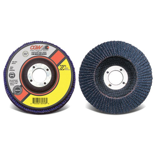 4 1/2″ × 7/8″-80 Grit - Zirconia-Stainless Straight Flap Disc - Industrial Tool & Supply