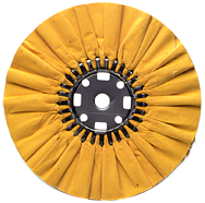 16 x 1-1/4'' (7 x 8'' Flange) - Cotton Untreated - General Purpose Use Ventilated Bias Buffing Wheel - Industrial Tool & Supply