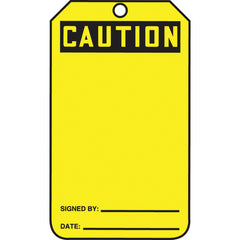 Safety Tag, Caution (Blank), 25/Pk, Cardstock - Industrial Tool & Supply