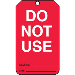 Cylinder Tag, Do Not Use, 25/Pk, Cardstock - Industrial Tool & Supply