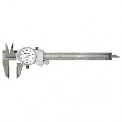 ‎0-150 mm Range - Dial Caliper White Face - 0.02 mm Graduation - Industrial Tool & Supply