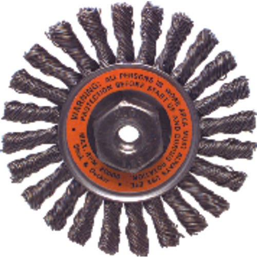 4″ Diameter - M10 × 1.50 Arbor Hole - Cable Twist Steel Wire Straight Wheel - Industrial Tool & Supply