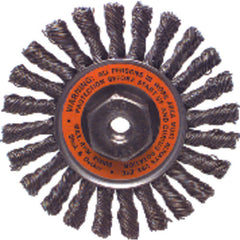 4″ Diameter - M10 × 1.50 Arbor Hole - Cable Twist Steel Wire Straight Wheel - Industrial Tool & Supply