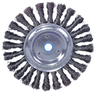 10" Diameter - 1-1/4" Arbor Hole - Cable Twist Steel Wire Straight Wheel - Industrial Tool & Supply