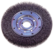 8" Diameter - 1-1/4" Arbor Hole - Crimped Steel Wire Straight Wheel - Industrial Tool & Supply