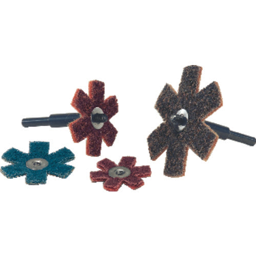 4″ - Medium Grit - Cleaning & Polishing Abrasive Star - Industrial Tool & Supply