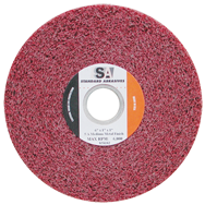 6 x 1 x 1'' - Medium Grit - Aluminum Oxide Metal Finishing Non-Woven Wheel - Industrial Tool & Supply