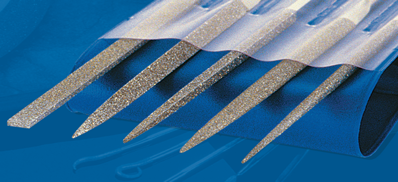 2-3/4'' Diamond Length - 5-1/2'' OAL (Various) - Coarse Grit - 5 pc. Set Diamond Needle File - Industrial Tool & Supply