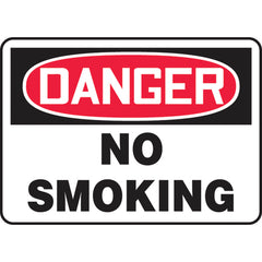 Sign, Danger No Smoking, 7″ × 10″, Aluminum - Industrial Tool & Supply