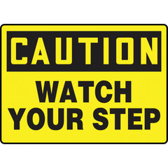 Sign, Caution Watch Your Step, 10″ × 14″, Aluminum - Industrial Tool & Supply