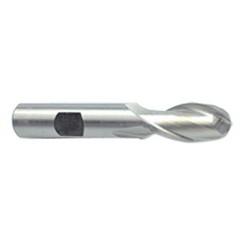 7/8'' Dia. - 4-1/4'' OAL - Uncoated HSS - Ball End SE EM - 2 FL - Industrial Tool & Supply