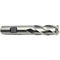 2 Dia. x 4-1/2 Overall Length 6-Flute Square End High Speed Steel SE End Mill-Round Shank-Non-Center Cutting-Uncoated - Industrial Tool & Supply