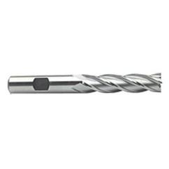2 Dia. x 6-1/2 Overall Length 4-Flute Square End High Speed Steel SE End Mill-Round Shank-Center Cutting-Uncoated - Industrial Tool & Supply