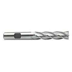 2 Dia. x 6-1/2 Overall Length 8-Flute Square End High Speed Steel SE End Mill-Round Shank-Non-Center Cutting-Uncoated - Industrial Tool & Supply