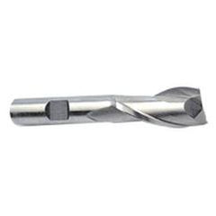 22mm Dia. x 3-3/4 Overall Length 2-Flute Square End M-42 Cobalt SE End Mill-Round Shank-Center Cut-Uncoated - Industrial Tool & Supply