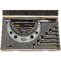 36″-42″ Measuring Range-0.001″ Graduation - Ratchet Thimble - Carbide Face - Interchangeable Anvil Micrometer - Industrial Tool & Supply