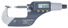 0 - 1.2" / 0 - 30mm Measuring Range - .00005/.001mm Resolution - Friction Thimble - Carbide Face - Electronic Spline Micrometer - Industrial Tool & Supply