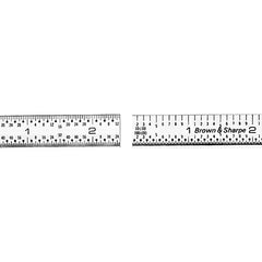 Chrome Finish Tempered Steel Flexible Rule - Model 599-323-605-6″ Length-5R Graduation-1/2″ Width - Industrial Tool & Supply