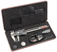#S766AZ - Electroic Tool Set - Includes 0-6" Electronic Slide Caliper and 0-1" Electronic Outside Micrometer - Industrial Tool & Supply